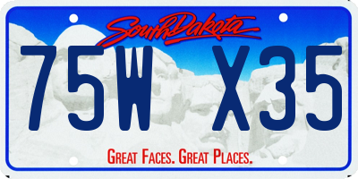 SD license plate 75WX35