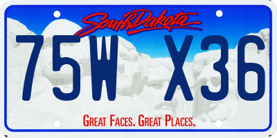 SD license plate 75WX36