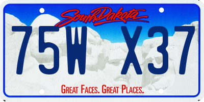 SD license plate 75WX37