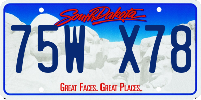 SD license plate 75WX78