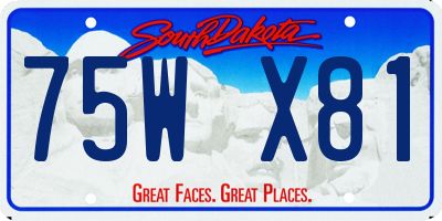 SD license plate 75WX81