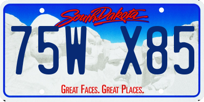 SD license plate 75WX85