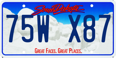 SD license plate 75WX87