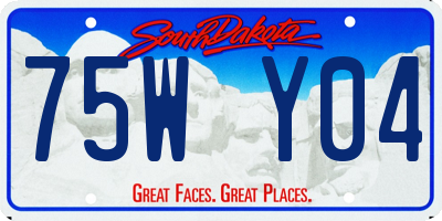 SD license plate 75WY04