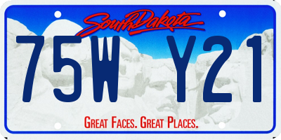 SD license plate 75WY21