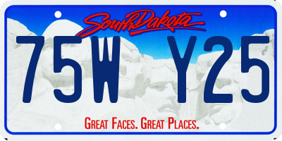 SD license plate 75WY25