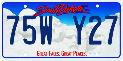 SD license plate 75WY27