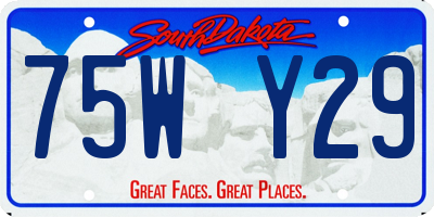 SD license plate 75WY29