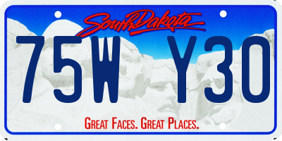 SD license plate 75WY30