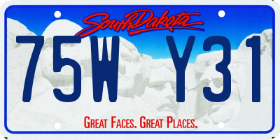 SD license plate 75WY31