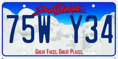 SD license plate 75WY34