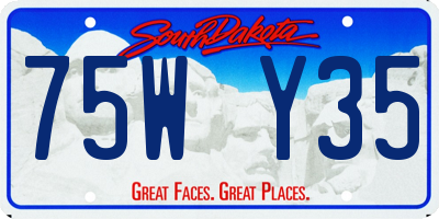 SD license plate 75WY35