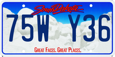 SD license plate 75WY36