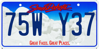 SD license plate 75WY37