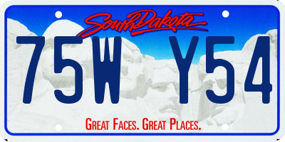 SD license plate 75WY54