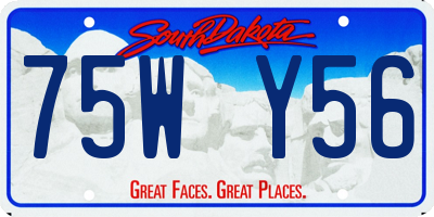 SD license plate 75WY56