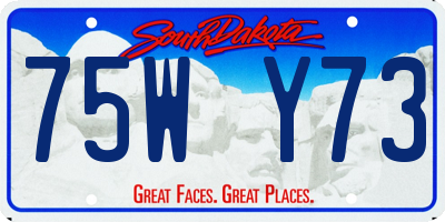 SD license plate 75WY73