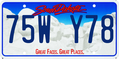 SD license plate 75WY78