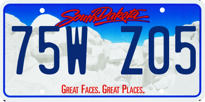 SD license plate 75WZ05