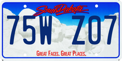 SD license plate 75WZ07