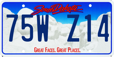 SD license plate 75WZ14