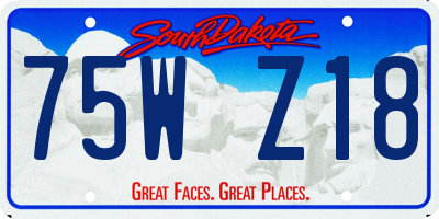 SD license plate 75WZ18