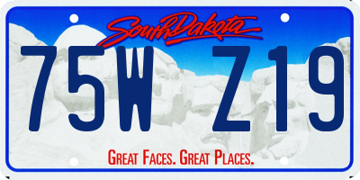SD license plate 75WZ19