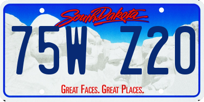 SD license plate 75WZ20