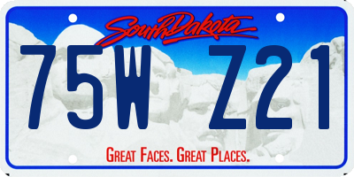 SD license plate 75WZ21