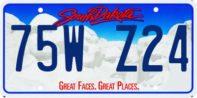 SD license plate 75WZ24