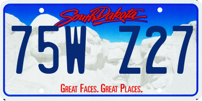 SD license plate 75WZ27