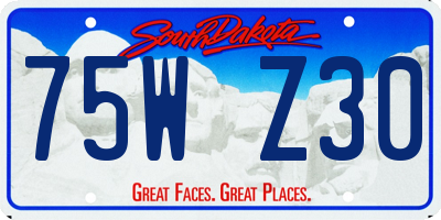 SD license plate 75WZ30
