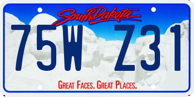 SD license plate 75WZ31