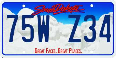 SD license plate 75WZ34
