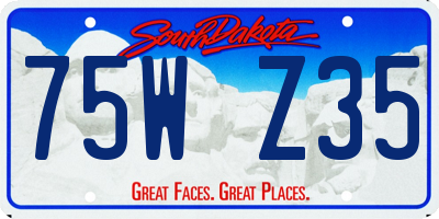 SD license plate 75WZ35