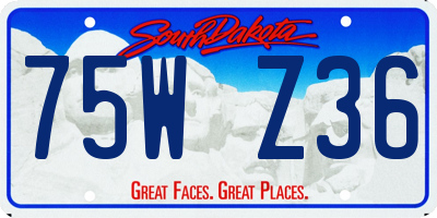 SD license plate 75WZ36