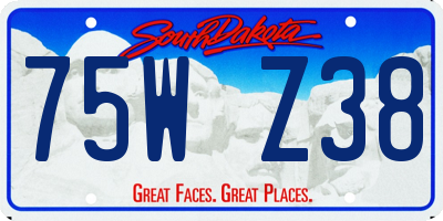 SD license plate 75WZ38
