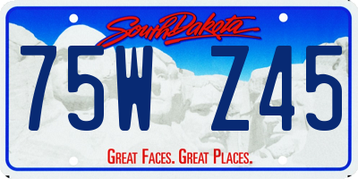 SD license plate 75WZ45