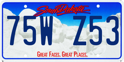 SD license plate 75WZ53
