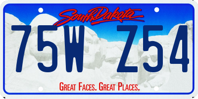 SD license plate 75WZ54