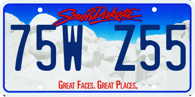 SD license plate 75WZ55