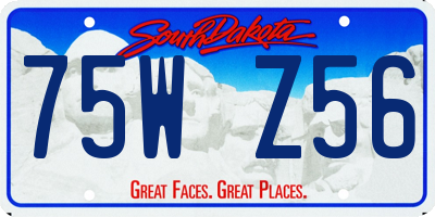 SD license plate 75WZ56
