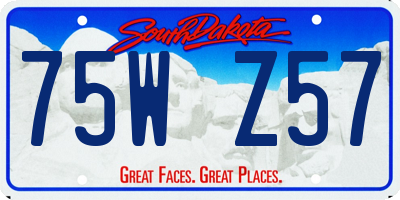 SD license plate 75WZ57