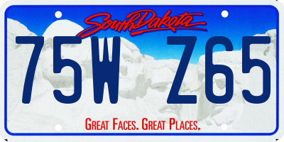 SD license plate 75WZ65