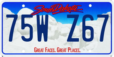 SD license plate 75WZ67