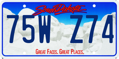SD license plate 75WZ74