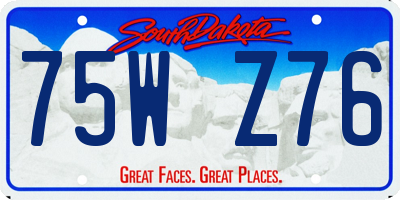 SD license plate 75WZ76