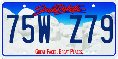 SD license plate 75WZ79