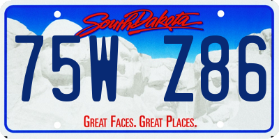 SD license plate 75WZ86