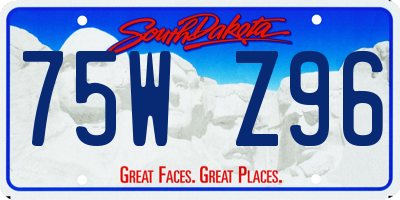 SD license plate 75WZ96